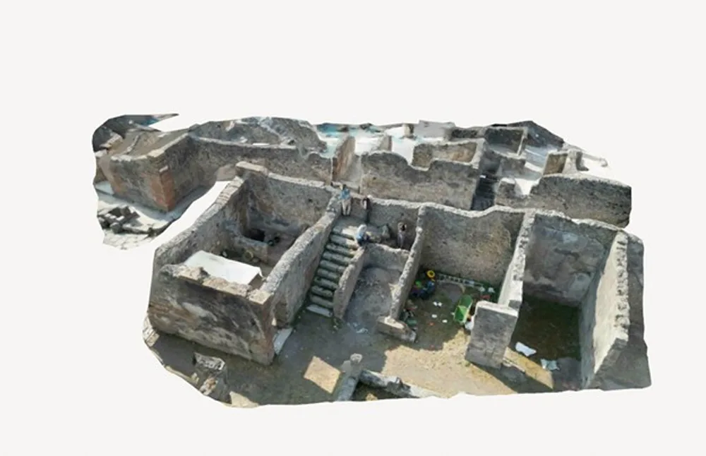 Reconstruction of excavated Pompeii house and garden.