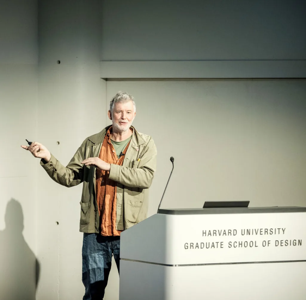 Man talking at a podium.