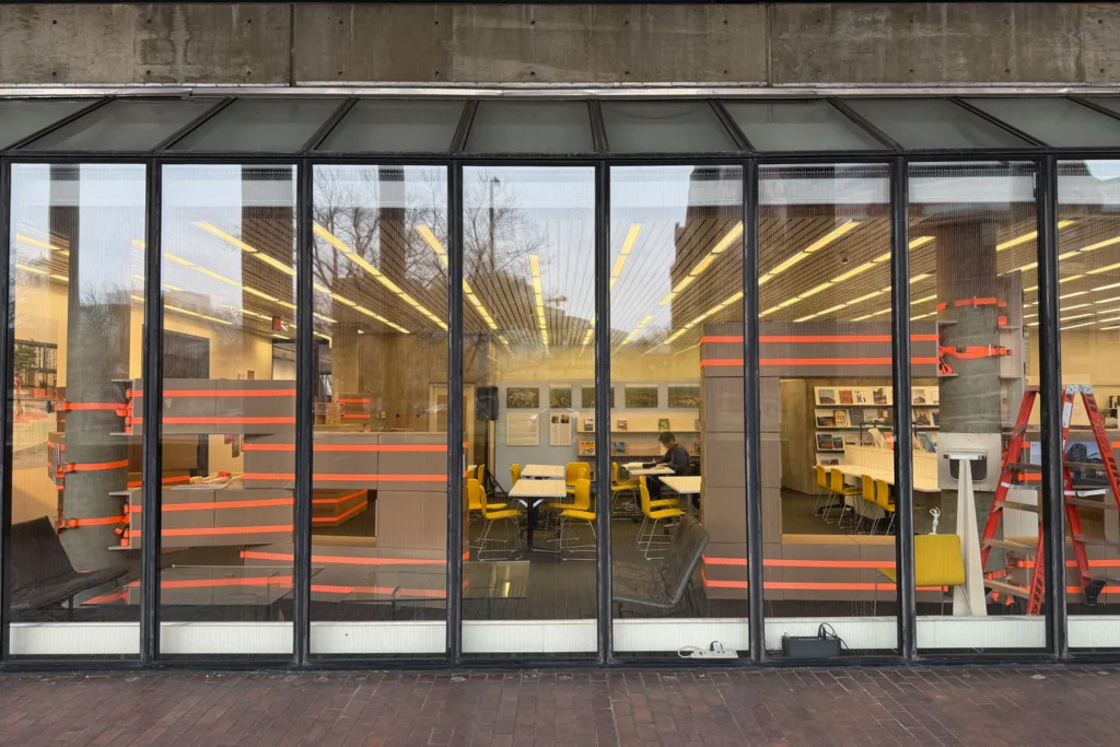 An exterior view of the Frances Loeb Library at the GSD. 