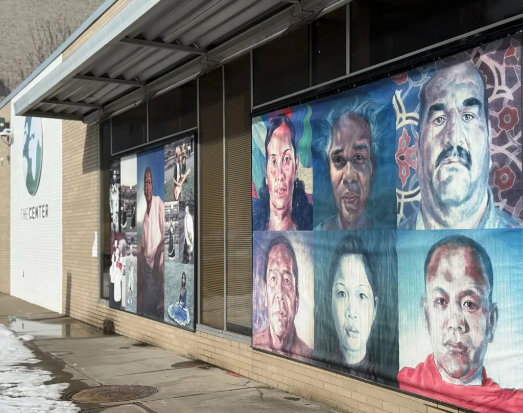 Murals on outside of a building.