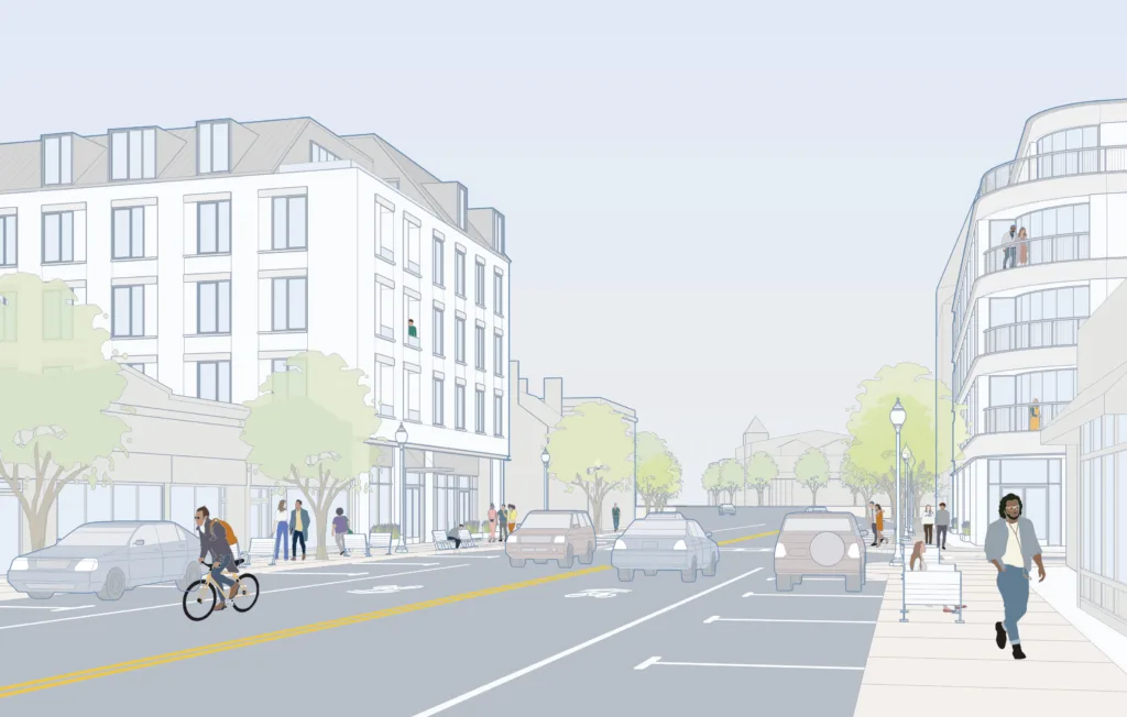 Rendering of street with 